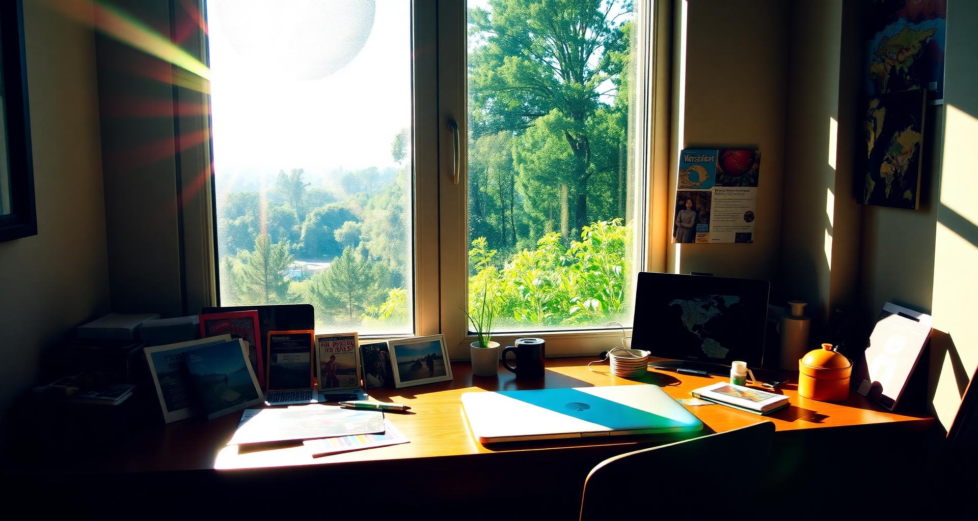 Sunlit travel scene related to 