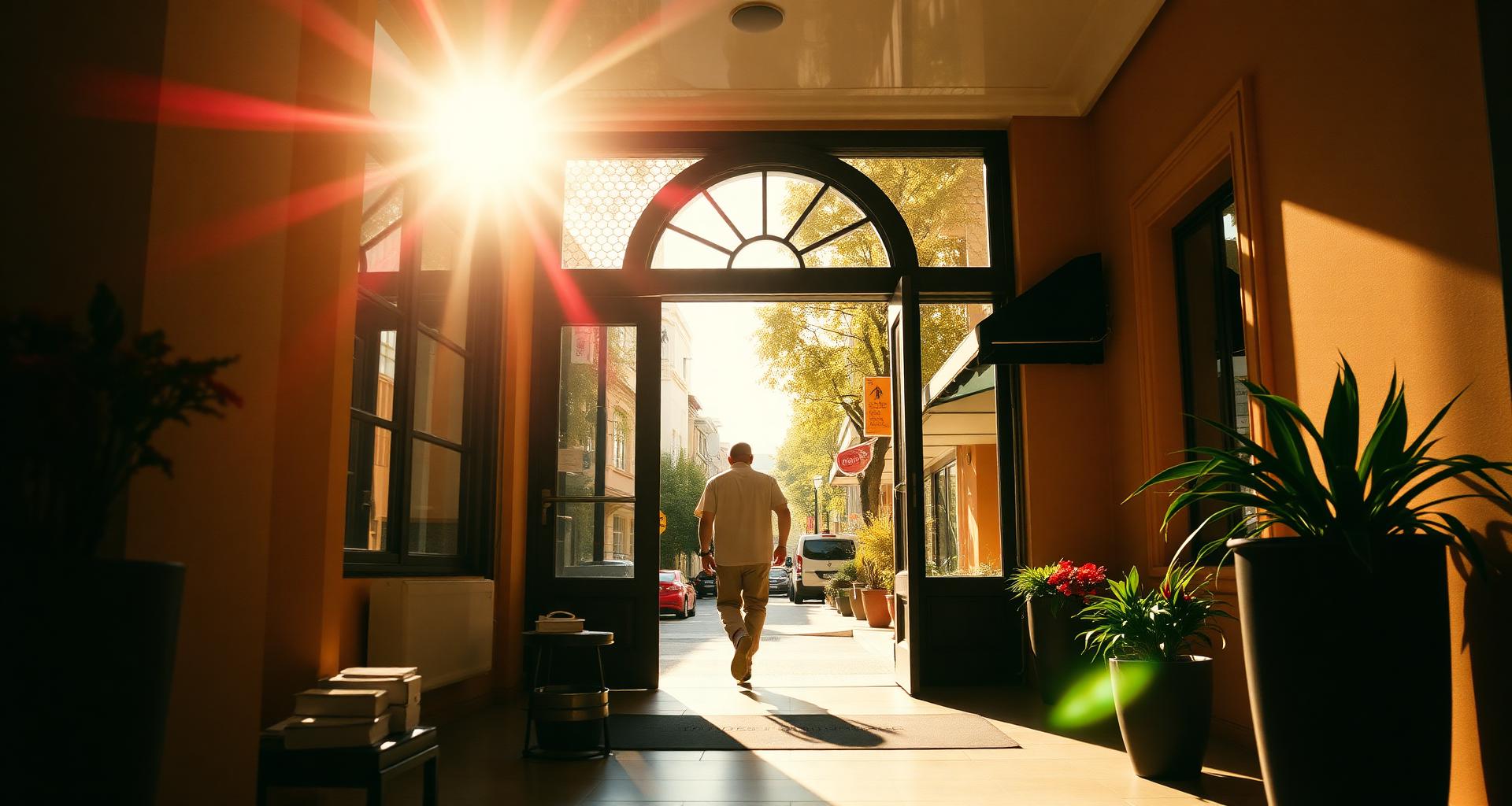 Bright closing travel scene for 